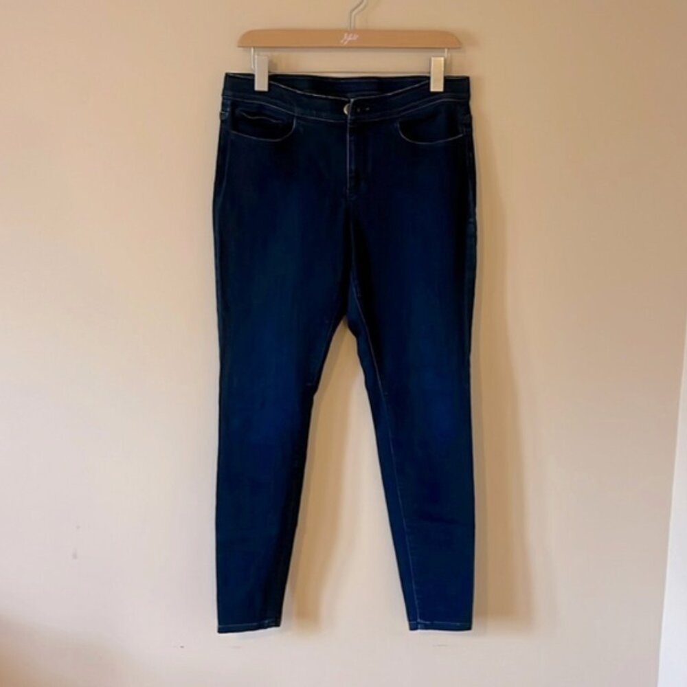 SET of 2 J.Jill Skinny Jeggings: Black & Dark Denim, Size 8 - Picture 6 of 9